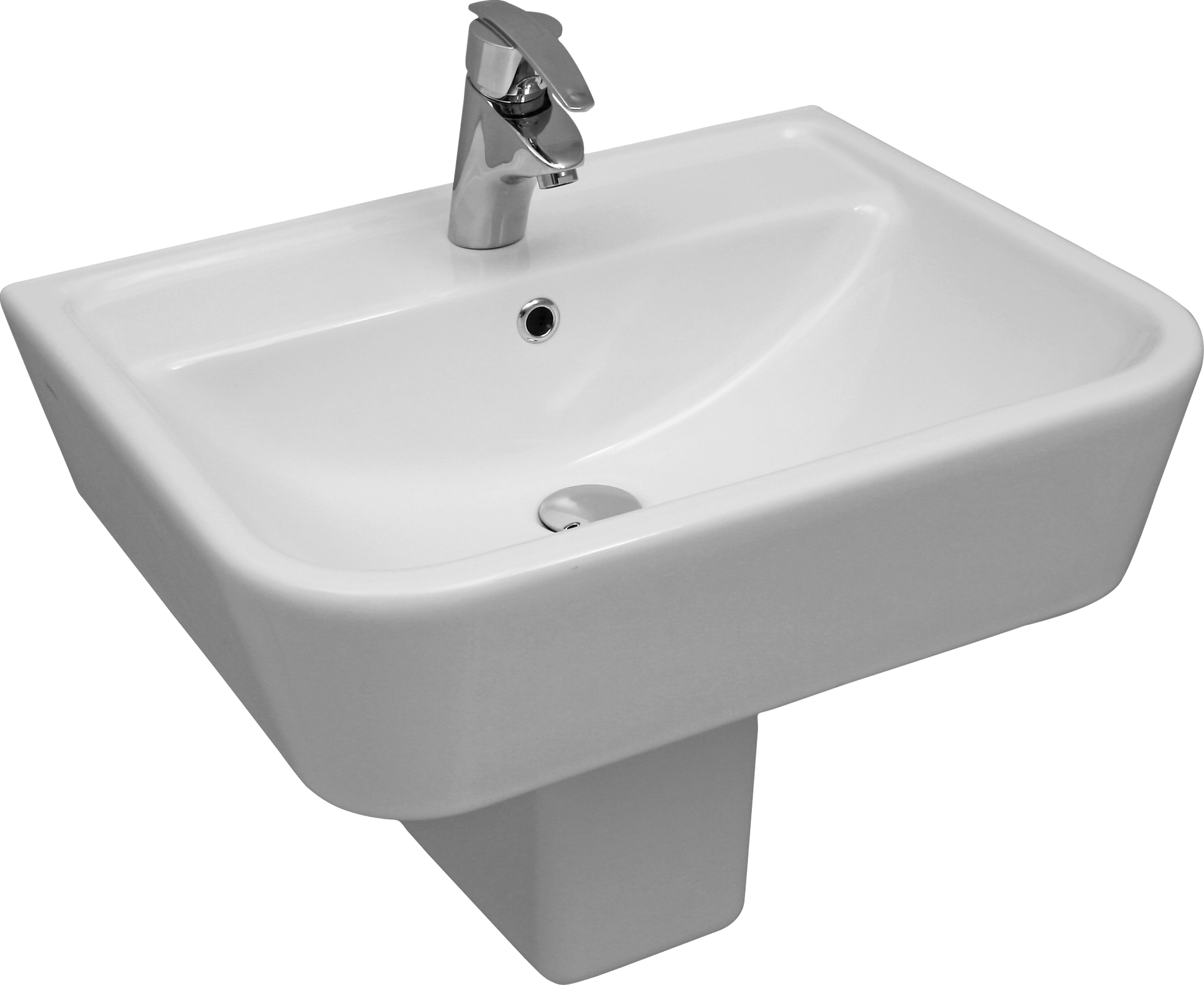 Washbasin 60 cm. with Semi Pedestal